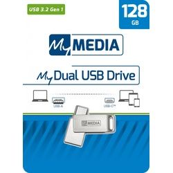 Mymedia USB 3.2 OTG Stick 128GB, Typ A-C, My Dual, silber Retail-Blister