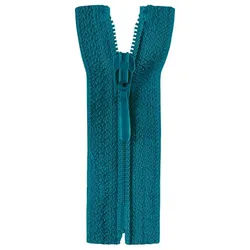Stofferia Stoff Reißverschluss Opti Tropfen 40 cm Petrol, Meterware blau