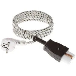Anschlusskabel mit Kappe NZU-1(PPN) 2m 3x0,75 mm2 mit Winkelstecker Uni-Schuko 250V 16A Weiß-Schwarz T-10872