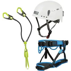 Klettersteig Komplettset Edelrid Cable Comfort Tri + LACD Start + LACD Protector Helm white S