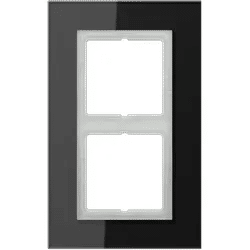 Jung LSP982GLSW Glasrahmen 2-fach, senkrechte und waagerechte Montage, Glas, LS PLUS, schwarz (Glas)