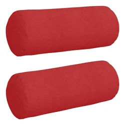vidaXL Sitzauflage Bolsterkissen 2 Stück Rot Ø 15 x 40 cm Stoff, (2 St) rot