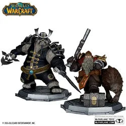 McFarlane Toys - World of Warcraft PVC Statuen 2er-Pack 1/12 Dwarf Hunter: Beast Master & Pandaren: Monk (Gold Label) 15 cm