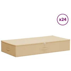 vidaXL Aufbewahrungsbox Aufbewahrungsbox 24 pcs Creme 100 x 50 x 18 cm Vliesstoff (24 St) weiß