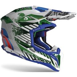 Airoh Aviator 3 Six Days Italy 2021 Carbon Motocross Helm, weiss-pink-grün, Größe XS