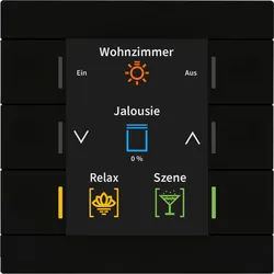 MDT BE-TAS8606.02 KNX Taster Smart 86 mit Farbdisplay, Kunststoff, Schwarz matt