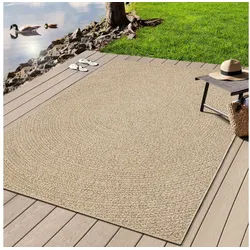 merinos Teppich Kenzy, rund, Höhe: 10 mm, robuster In- und Outdoor Teppich im natürlichen Jute-Look, wetterfest beige