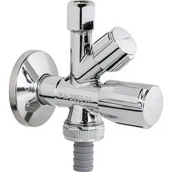 Schell Kombi-Eckventil COMFORT 1/2'' x 3/8'' x 3/4'' - selbstdichtend, mit Fettkammer Oberteil + Rückflussverhinderer - chrom