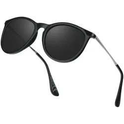 LuxusKollektion Retrosonnenbrille Sonnenbrille Polarisierte Damen UV400 Cateye Retro Power Schwarz