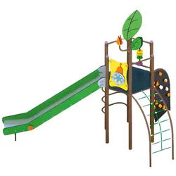JVmoebel Spielturm Kletterpark mit Rutsche und Schaukel für Kinder aus robustem Holz, Made in Europa grau