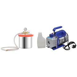 vidaXL Wasserpumpe Vakuumkammer mit Einstufiger Pumpe 7,4 L silberfarben