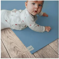 Sanosoft Spielmatte Krabbelmatte rutschfest Sanosoft® 120cm X 100cm Hellblau, Oeko-Tex 100 - Made in Germany blau 120 cm x 100 cm