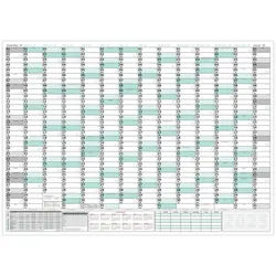 LYSCO Wandkalender XXXL Wandplaner 2026 / 2025 + 2026 DIN B0 Format (1,4 x 1,0 m) türkis, Kalender mit extra großen Tageskästchen und aus sehr stabilem Bilderdruckpapier, Schulferien, Jahresvorschau Folgejahr Plakatkalender gerollt