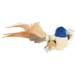 TRIXIE Vogel mit Federn, Plüsch, Katzenminze, 8 cm