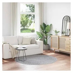vidaXL Teppich, Anti-Rutsch Shaggy Teppich Grau 160 x 160 cm PP