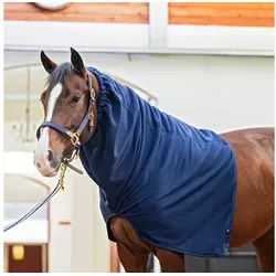 EQuest Pferde-Halsteil Fleece Halsteil für Pferdedecken, Navy, S/M blau