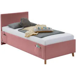 Stylife Polsterbett , Rosa , Textil , Eukalyptusholz , 120x200 cm , Reach , gepolstertes Kopfteil, Stoffauswahl, in verschiedenen Größen erhältlich , Schlafzimmer, Betten, Polsterbetten