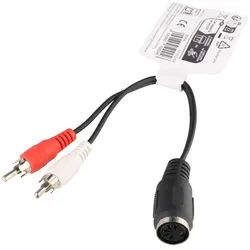 Audio-Kabeladapter, DIN-Buchse zu Stereo-Cinch-Stecker - DIN-Buchse 180° (5-Pin) > 2x Cinch-Stecker (Audio links/rechts)