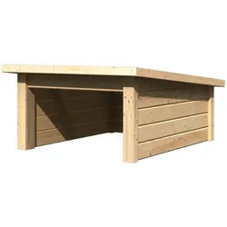 Karibu Woodfeeling Rasenmähroboterhaus 2 - 19 mm-naturbelassen