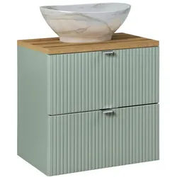 Petits-meubles Waschtisch 60.4cm Jade Grün und Holz , Holzwerkstoff , 60.4x59x40 cm , Badezimmer, Waschbecken & Armaturen, Waschtische