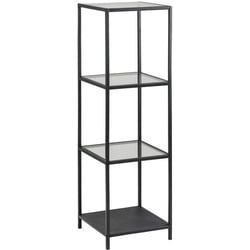 Xxxl Regal , Schwarz , Glas , 33,7 Fächer , 37x119.5x35 cm , Reach , Typenauswahl, Beimöbel erhältlich , Wohnzimmer, Regale, Bücherregale