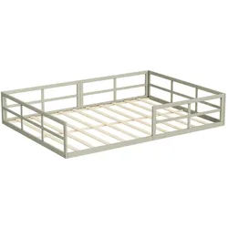 VitaliSpa Bodenbett AUS Metall Minno Greige 205 x 145 cm ohne Matratze , Metall , Rechteckig , Babymöbel & Kindermöbel, Kinderzimmer & Jugendzimmer, Kinderbetten, Kinderbetten & Jugendbetten