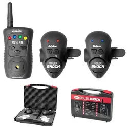 Delphin.sk elektronischer Bissanzeiger Wels Funk Bissanzeiger Set ROLER SHOCK 2+1 Waller Cat Black, (Spar-Set), hochwertige Stosssensoren an Bissanzeigern