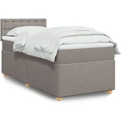 vidaXL Boxspringbett, Boxspringbett mit Matratze Taupe 80x200 cm Stoff