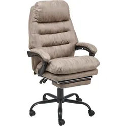 Mid.you Chefsessel , Grau, Schwarz , Metall, Kunststoff, Textil , Drehkreuz , 66x126-134x59 cm , Sitzfläche 360° drehbar , Büromöbel, Bürostühle, Chefsessel