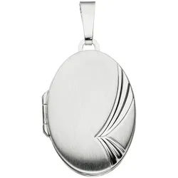JOBO Medallionanhänger Anhänger Medaillon oval, 925 Silber silberfarben