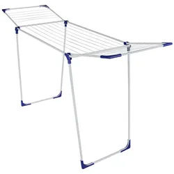 Leifheit Standtrockner , Blau, Weiß , Metall, Kunststoff , 181.5x88.5x56 cm , klappbar, Kleiderbügelhalter, platzsparend , Haushalt & Kleinelektro, Wäschepflege, Wäscheständer