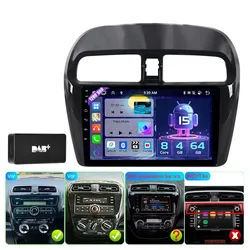A-Sure Für Mitsubishi Mirage 2012-2023 8-Core Android 15 Carplay GPS Navi DSP Autoradio (Digitalradio (DAB), FM, AM, RDS, 1280*800 IPS Screen/8-Core CPU)