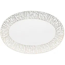 Rosenthal Servierplatte TAC Gropius Skin Gold Platte 38 cm, Porzellan, (Platten), Platten weiß