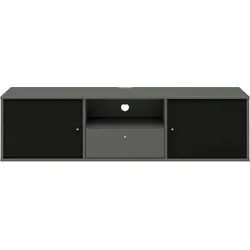 Hammel Furniture TV-Board Mistral Fernsehschrank, Medienmöbel, Hängend, mit Türen mit Akustikstoff, Kabeldurchführung, Lowboard, B: 161,5 cm grau