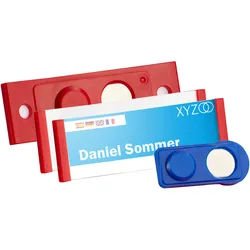 10 Namensschilder FORUM, magnetisch 63 x 22 mm | rot, Kunststoff
