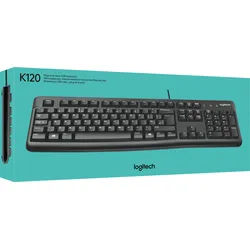 Logitech Tastatur K120, USB, schwarz DE, Retail