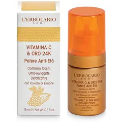 L'Erbolario Vitamin C & 24K Gold Anti-Aging Augenkonturen Creme Augencreme 15 ml