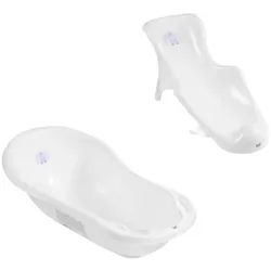 Hylat Baby Babybadewanne Hylat Baby Badewanne Set - für Neugeborene und Babys – Lite, Yeti, (2-teiliges SET, 2-tlg), Babywanne, Sitz – Weiß