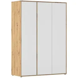 Rauch Möbel Drehtürenschrank , Weiß, Eiche Artisan , Holzwerkstoff , 4 Fächer , 140x194x53 cm , Blauer Engel, Goldenes M, Made in Germany , Schlafzimmer, Komplette Schlafzimmer und Serien, Schlafzimmerserien