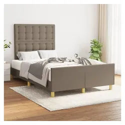 vidaXL Bett, Bettgestell ohne Matratze Taupe 120x200 cm Stoff