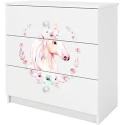 Raumhirsch Furniture Kommode Babydreams Pferd 81/81/41 , Weiß , Holzwerkstoff , Rechteckig , 81x81x41 cm , Babymöbel & Kindermöbel, Babyzimmer, Babyregale & Kinderregale