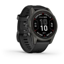 GARMIN Fenix 7S PRO Sapphire Solar Edition | Schwarz/Carbongrau Titan
