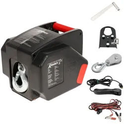 Ribimex PE12V - Batteriebetriebene Seilwinde 12V - mit Fernbedienung