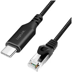 LOGILINK USB-C Ethernet-Kabel CAT6 CU0410 USB-C 3.2 auf RJ 45 1m