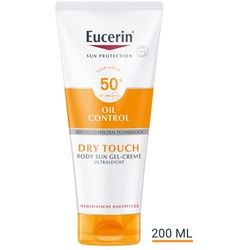 Eucerin® Oil Control Body Sun Dry Touch Gel-Creme LSF 50+ – sehr hoher Sonnenschutz mit ultra leichter Textur, Anti-Sand Effekt und Anti-Glanz Effekt