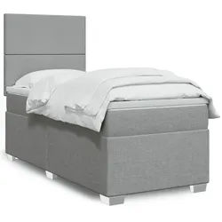 vidaXL Boxspringbett, Boxspringbett mit Matratze Hellgrau 90x190 cm Stoff
