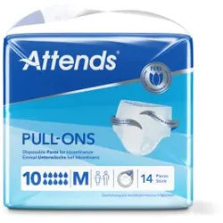 Attends Inkontinenzhosen Pull-Ons 10, weich, Saugfähige Pants bei starker bis sehr starker Inkontinenz, 1 Packung = 14 Stück, medium