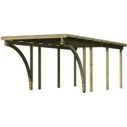 Karibu Carport Einzelcarport Eco 2 268 x 576 cm inkl. 2 Rundbögen (Holzcarport)
