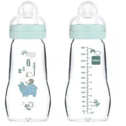 MAM Feel Good Flasche Glas Matt Junge 2 Monate+