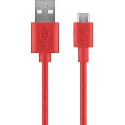 Goobay Micro USB Lade- und Synchronisationskabel - für Android-Geräte; Rot